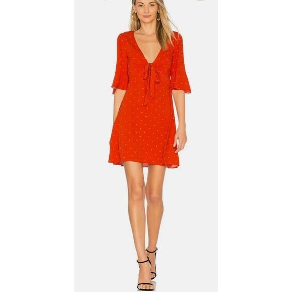 Free People Polka Dot Mini Dress Size 2 - Picture 1 of 6